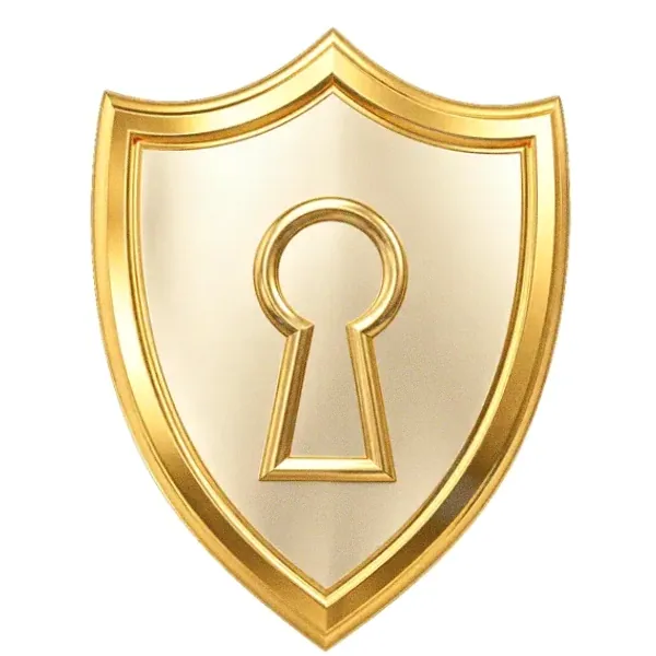 Shield with keyhole — Vegas Hero