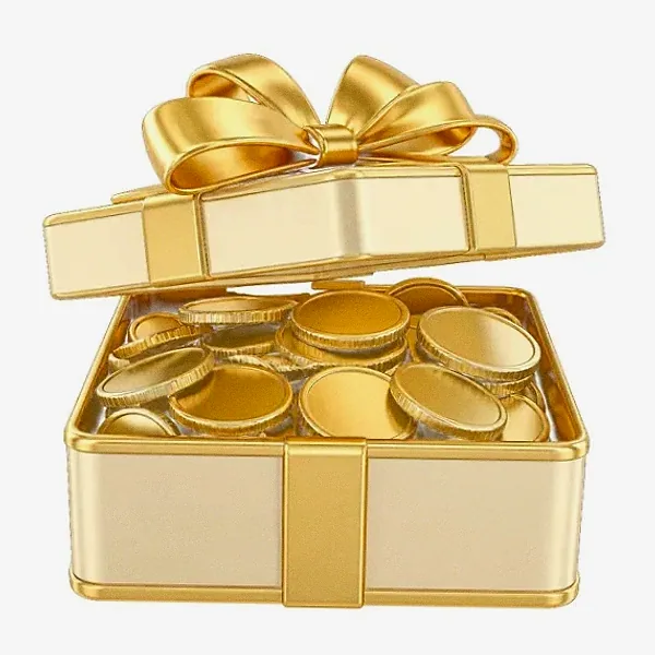 Gift box with coins — Vegas Hero