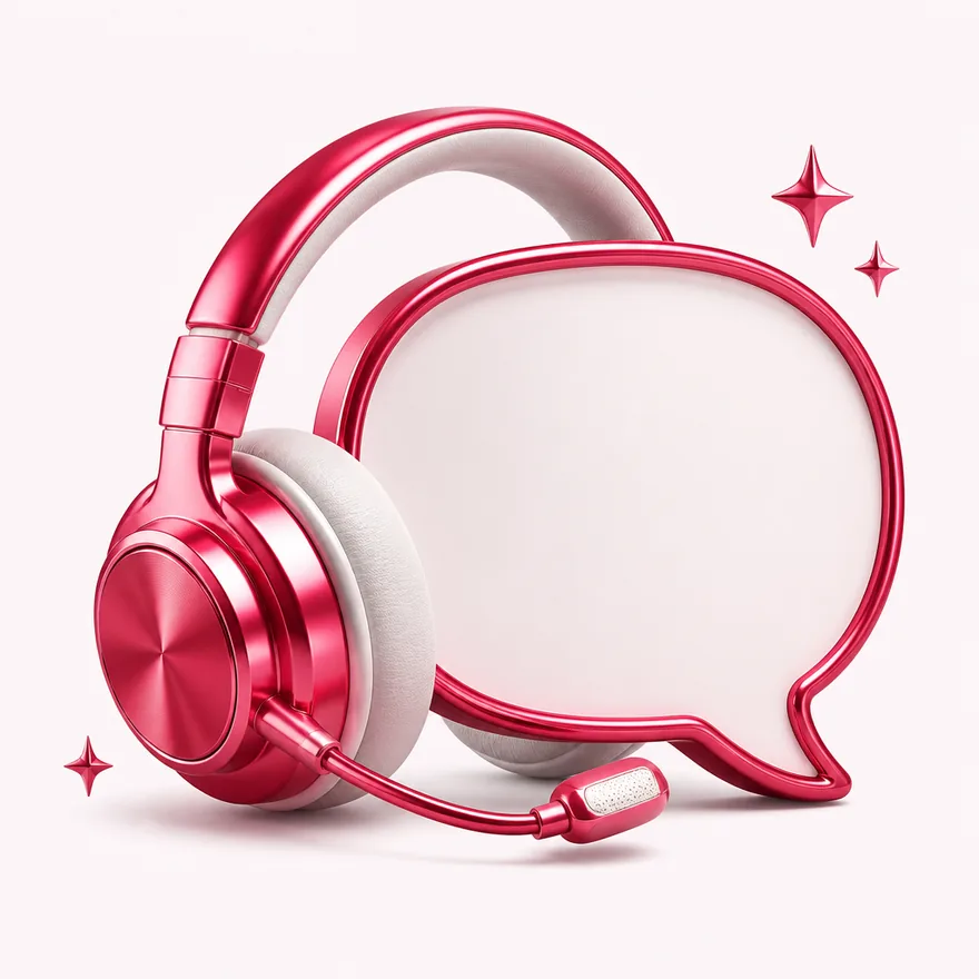 Headset with speech bubble — Vegas Hero
