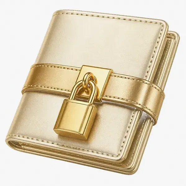 Locked leather wallet — Vegas Hero