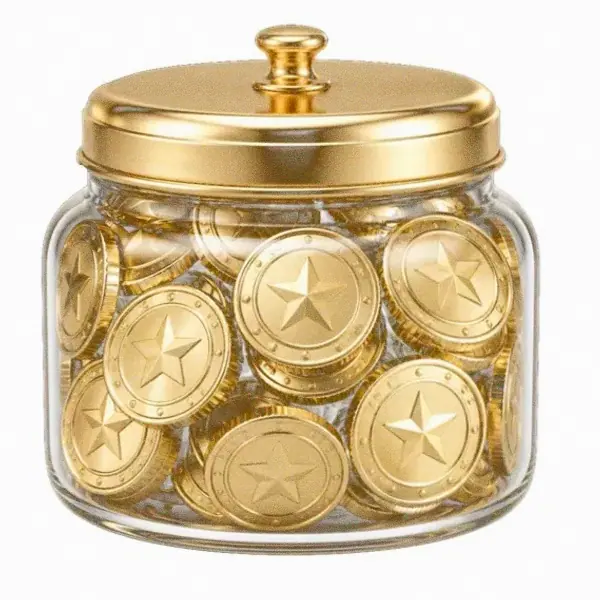 Coin-filled jar — Vegas Hero
