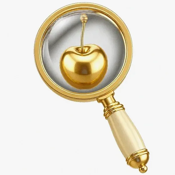 Cherry magnifying glass — Vegas Hero