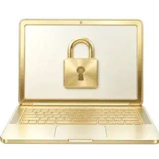 Laptop with padlock — Vegas Hero